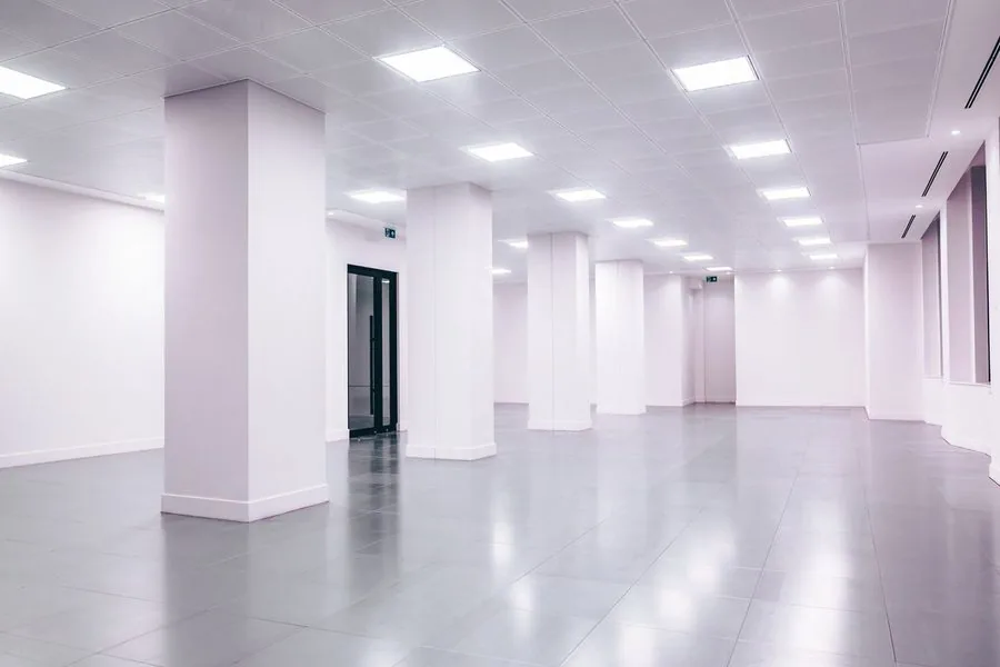 Bright, clean modern office facility floor